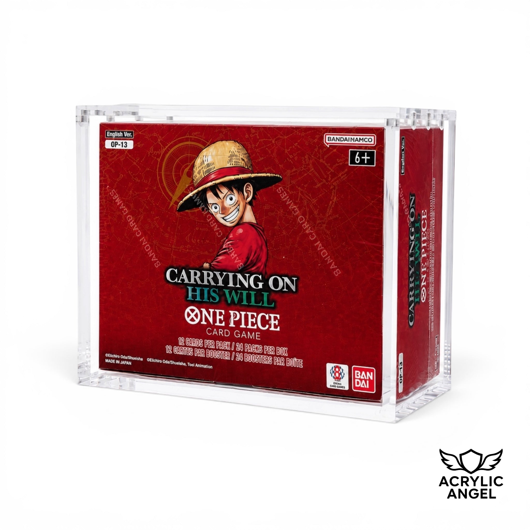 one piece booster box protective case Acrylic - Premium UV Protected Clear Display Case for TCG One Piece Card Game USA Version | 8mm Thick Walls Strong Magnetic Closure and colors Protector For One Piece OP-02