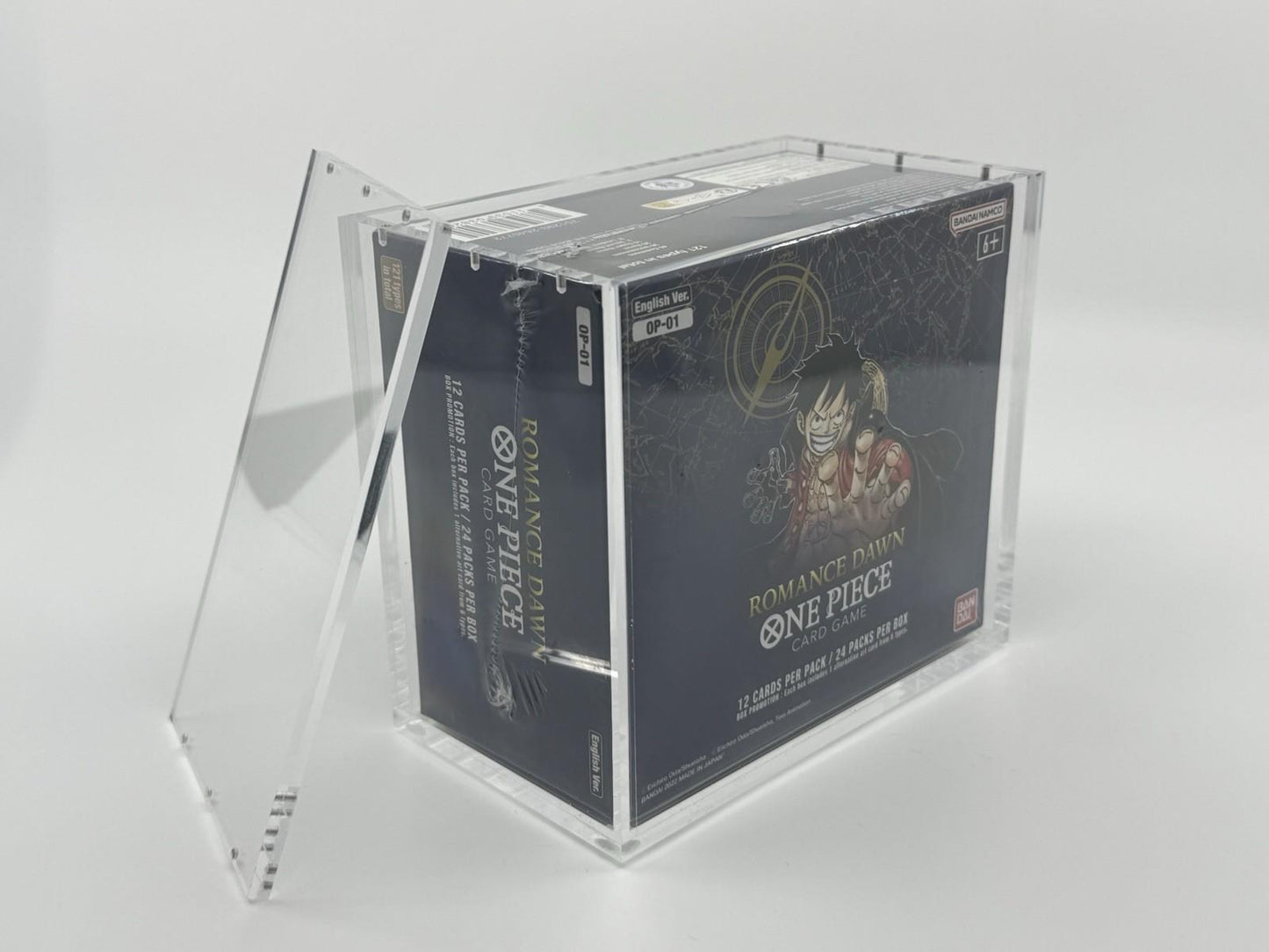 One Piece OP-01 White Bottom Booster Box Acrylic Case With Magnetic Lid