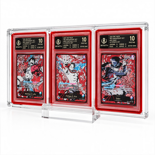 BGS Trio Slot Acrylic Display Case With Magnetic Lid– For Slabs With Guards