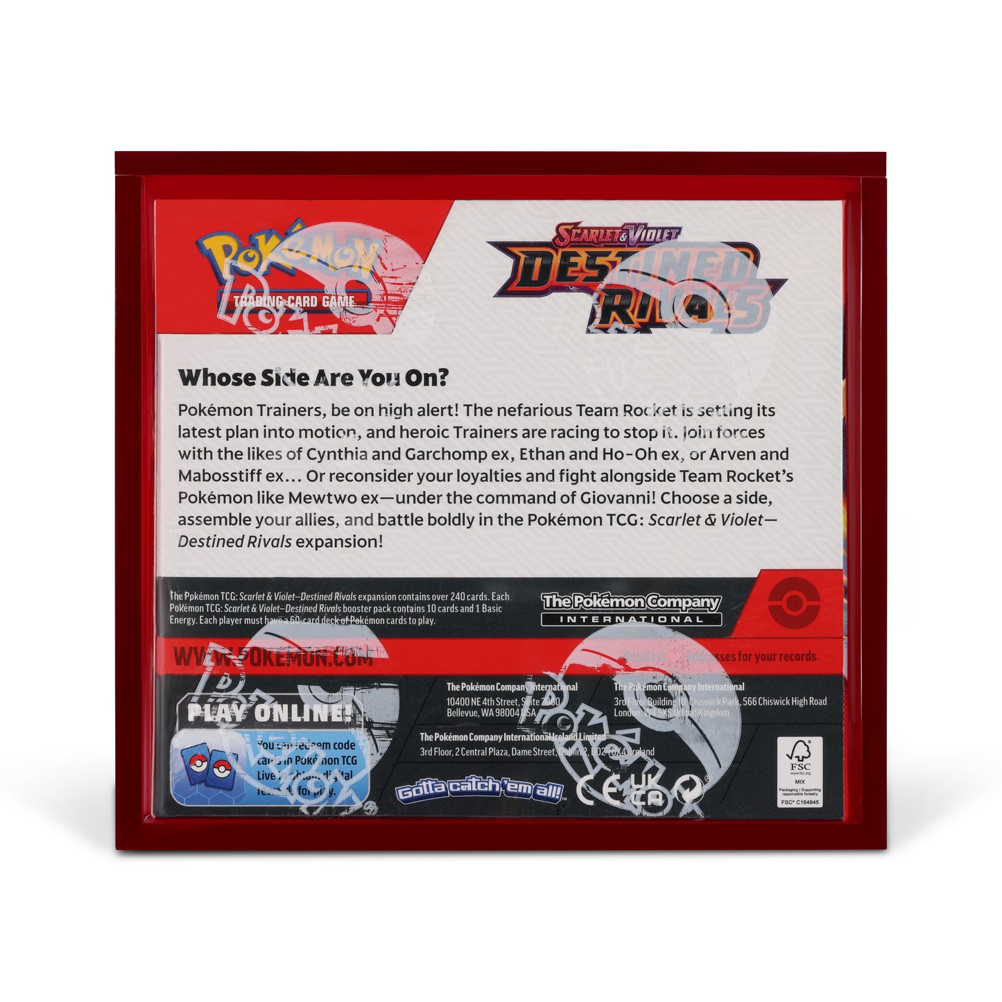 Ruby Red Acrylic Display Case for Pokémon Booster Boxes With Magnetic Lid