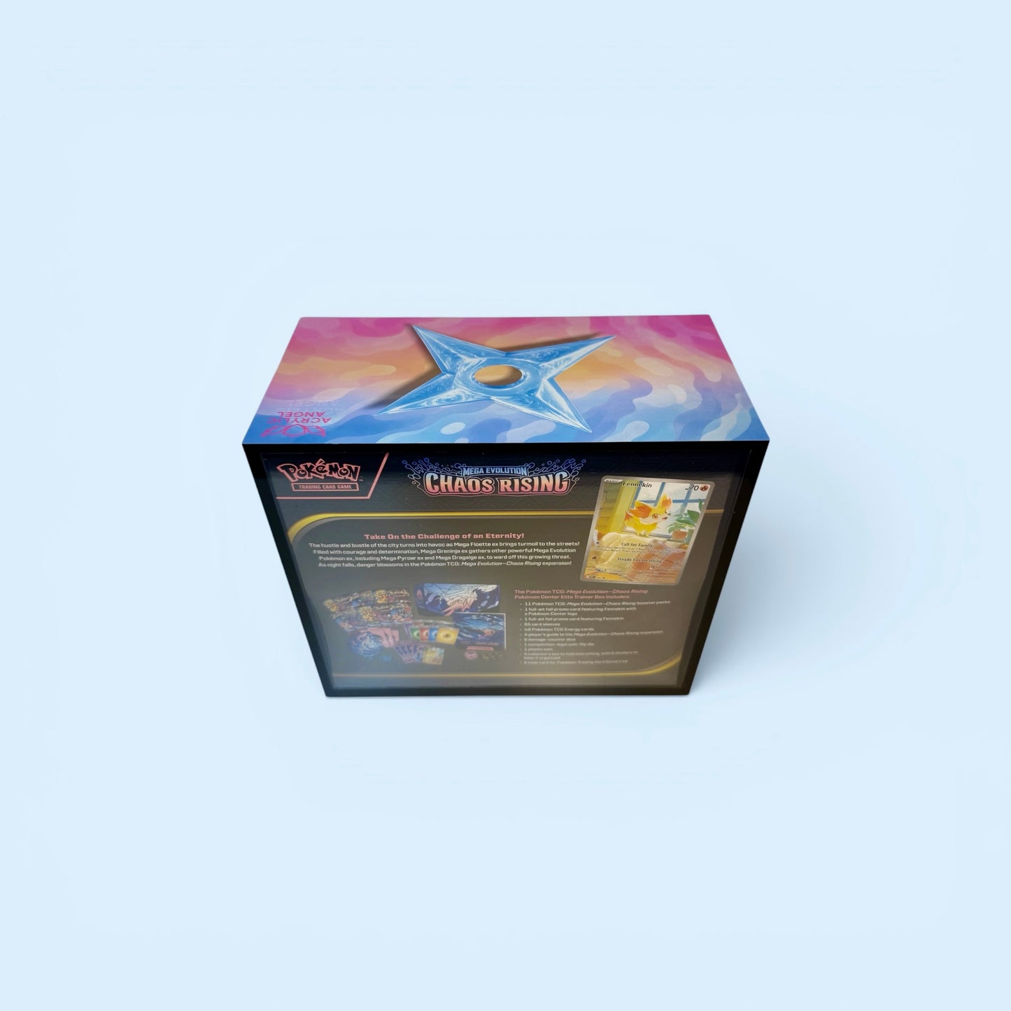 Limited Edition "Blue Ninja Star" Black ETB Acrylic Case With Magnetic Lid