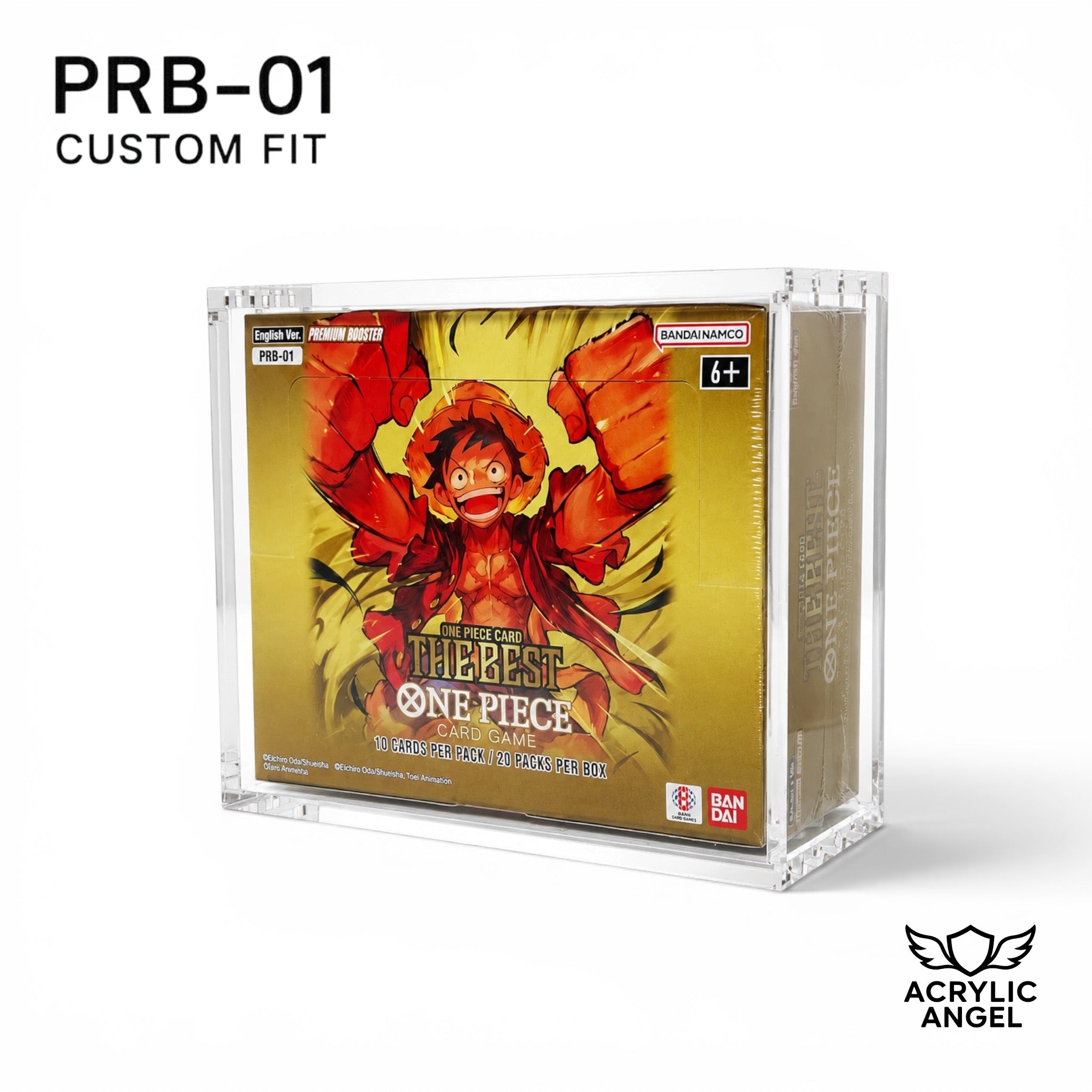 One Piece Premium Booster 01 Booster Box Acrylic Case – UV-Resistant, Magnetic Lid
