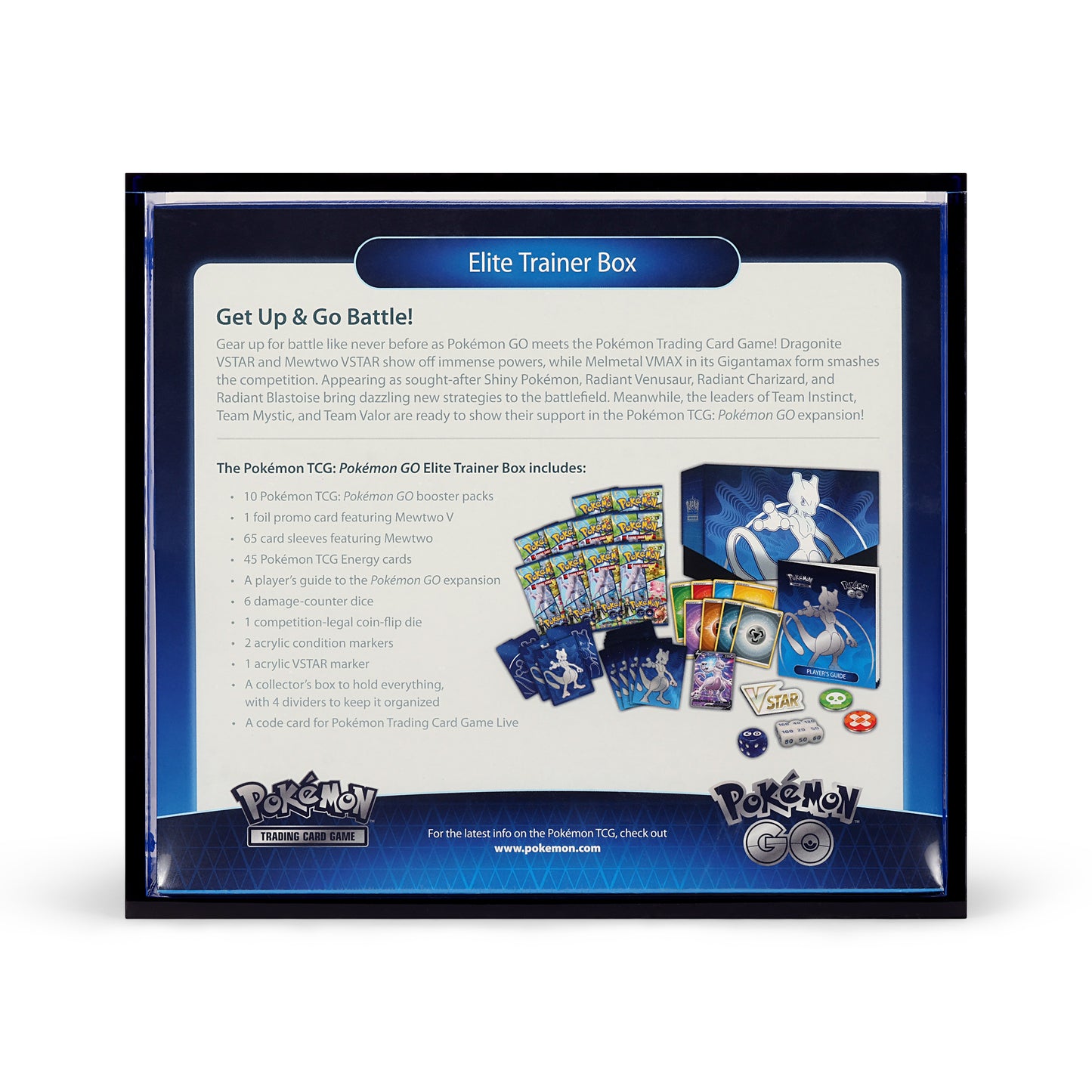 Sapphire Blue Acrylic Display Case for Pokémon Elite Trainer Boxes With Magnetic Lid