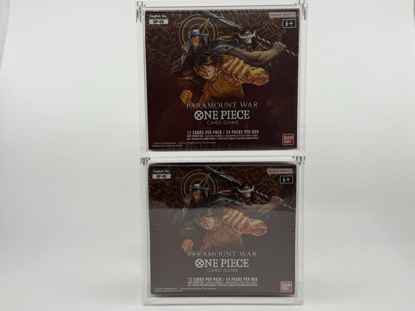 One Piece OP-02 Booster Box Acrylic Case With Magnetic Lid