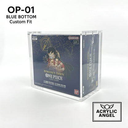 One Piece OP-01  Blue Bottom Booster Box Acrylic Case With Magnetic Lid