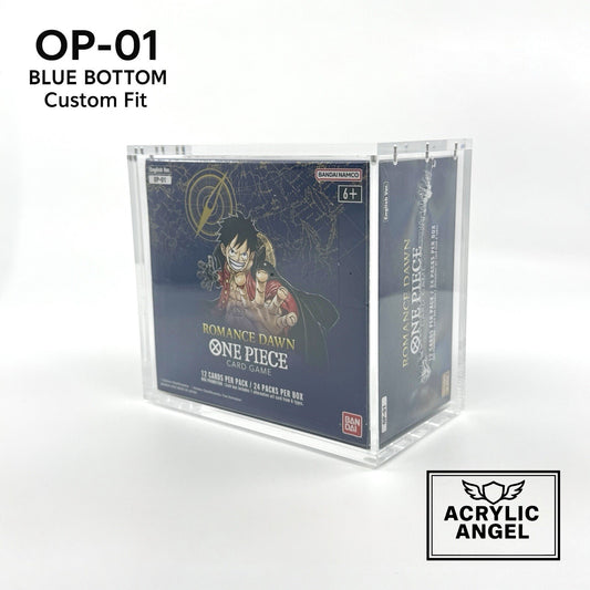 One Piece OP-01  Blue Bottom Booster Box Acrylic Case With Magnetic Lid