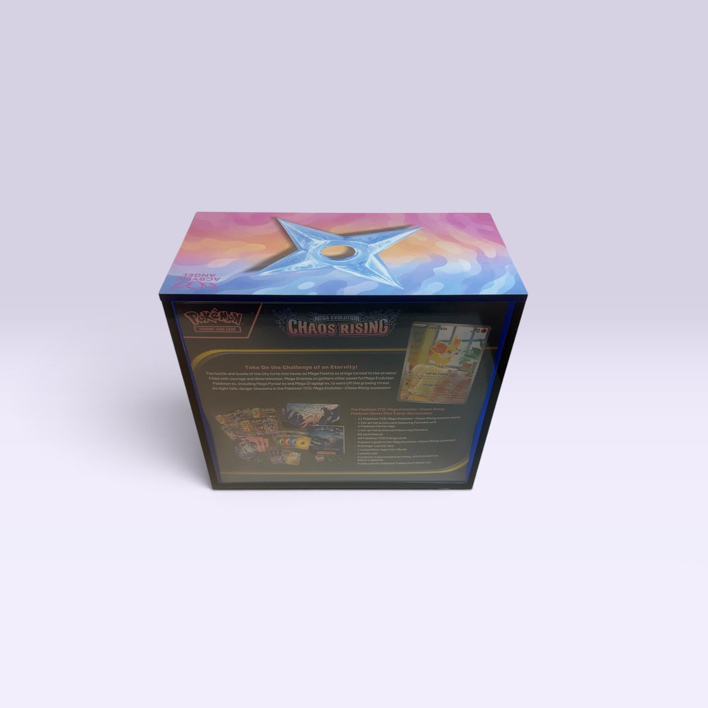 Limited Edition "Blue Ninja Star" Sapphire Blue ETB Acrylic Case With Magnetic Lid