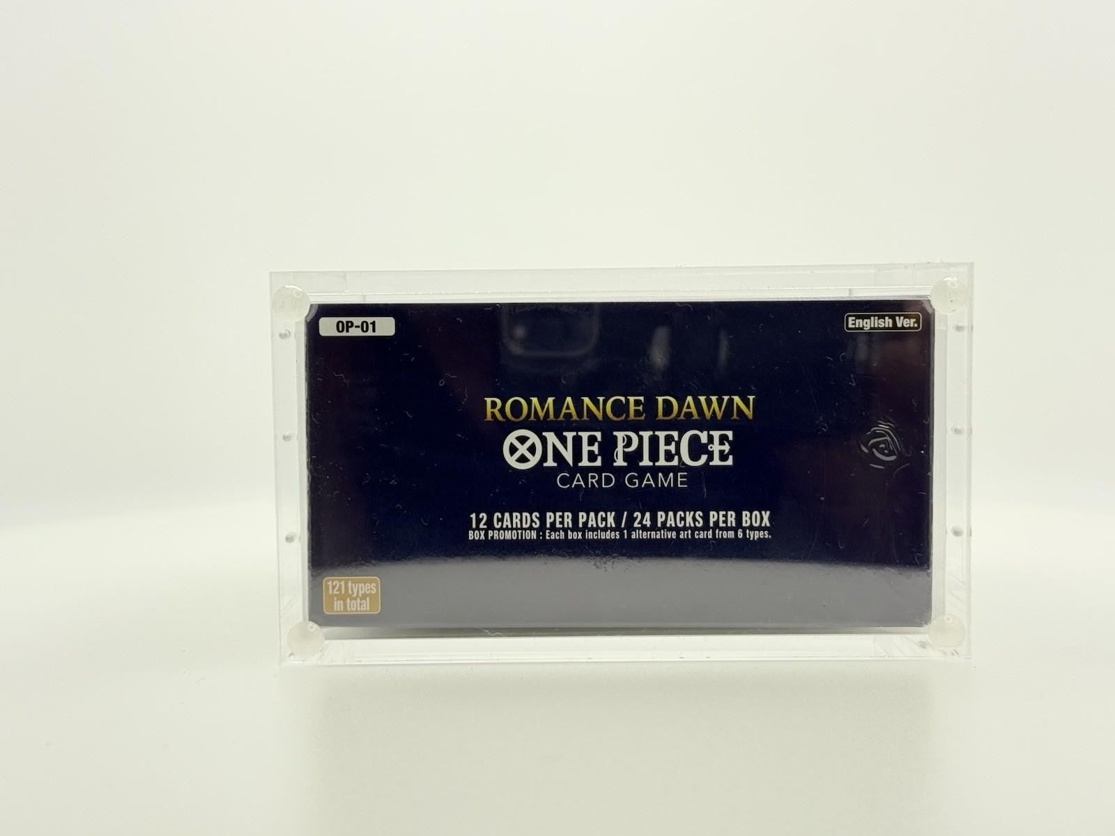 One Piece OP-01 White Bottom Booster Box Acrylic Case With Magnetic Lid