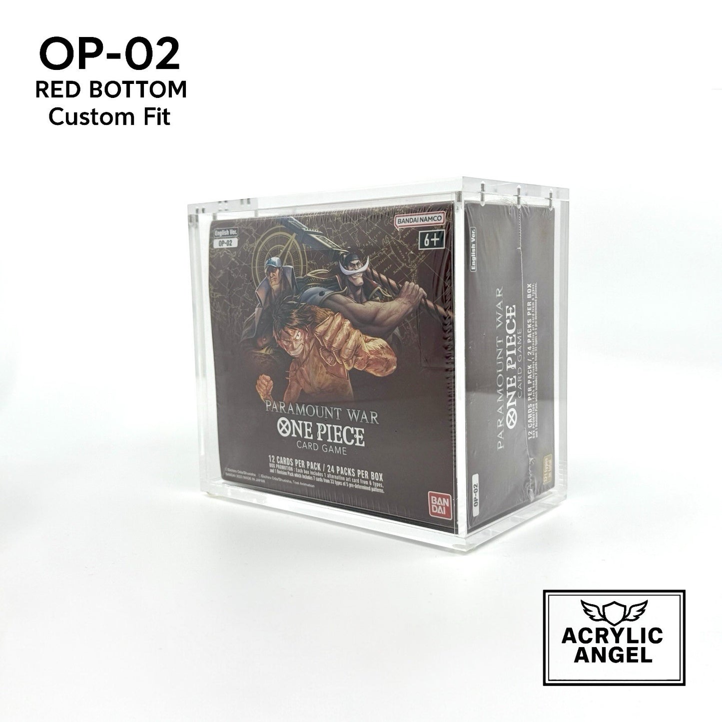 One Piece OP-02 Booster Box Acrylic Case With Magnetic Lid