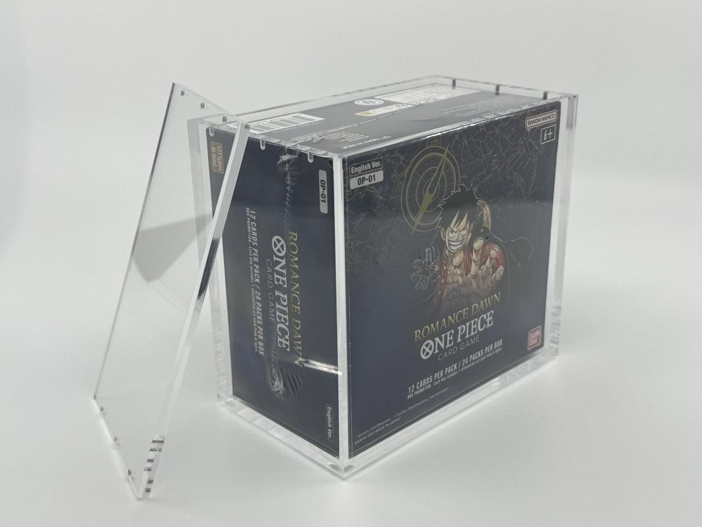One Piece OP-01 White Bottom Booster Box Acrylic Case With Magnetic Lid
