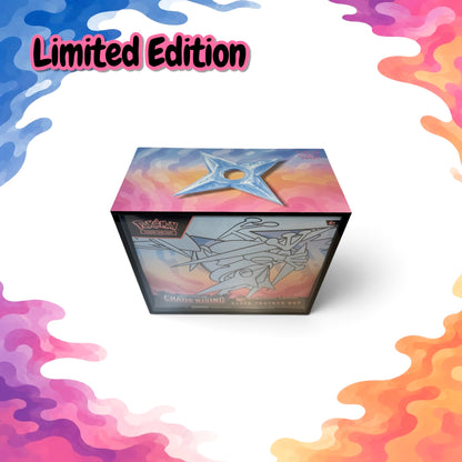 Limited Edition "Blue Ninja Star" Black ETB Acrylic Case With Magnetic Lid