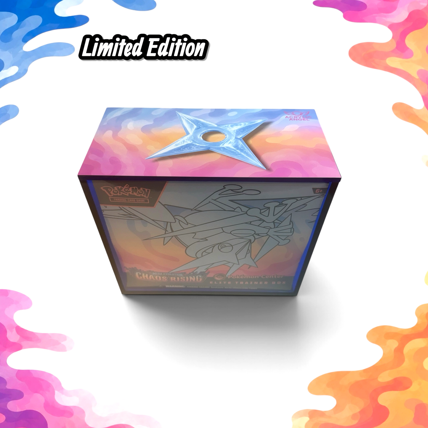 Limited Edition "Blue Ninja Star" Sapphire Blue ETB Acrylic Case With Magnetic Lid