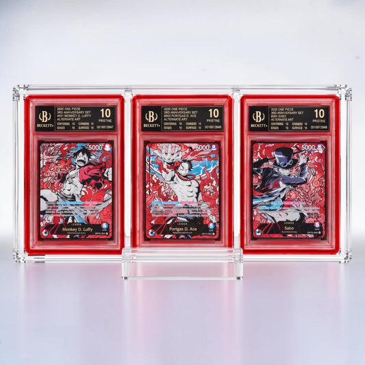 BGS Trio Slot Acrylic Display Case With  Magnetic Lid– For Slabs With Guards