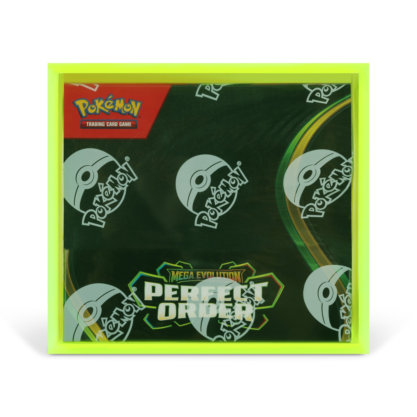 Neon Green Acrylic Display Case for Pokémon Booster Boxes With Magnetic Lid