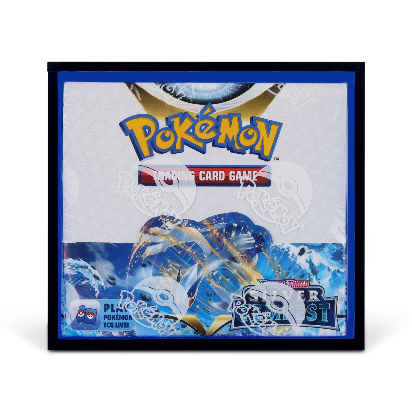 Sapphire Blue Acrylic Display Case for Pokémon Booster Boxes With Magnetic Lid