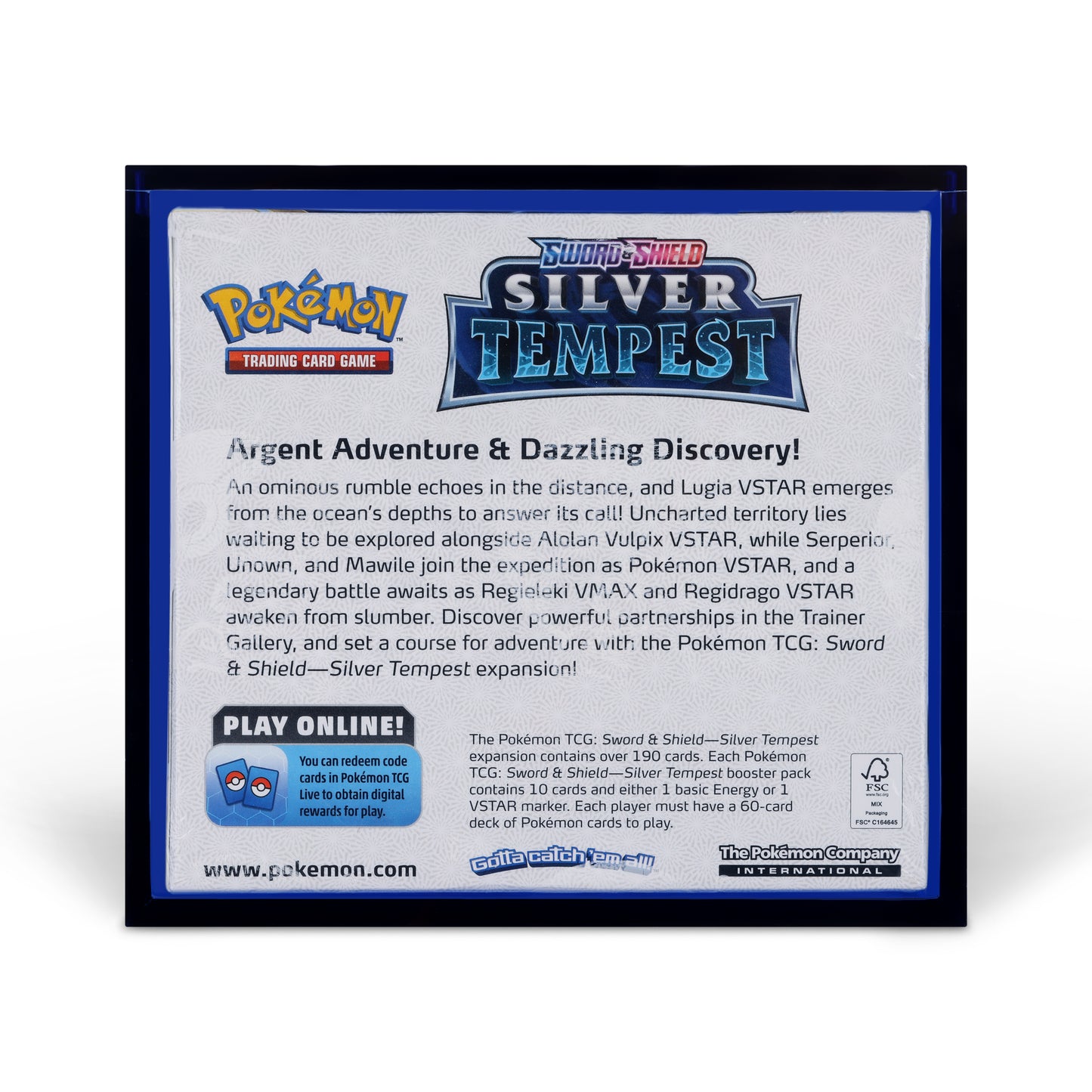 Sapphire Blue Acrylic Display Case for Pokémon Booster Boxes With Magnetic Lid