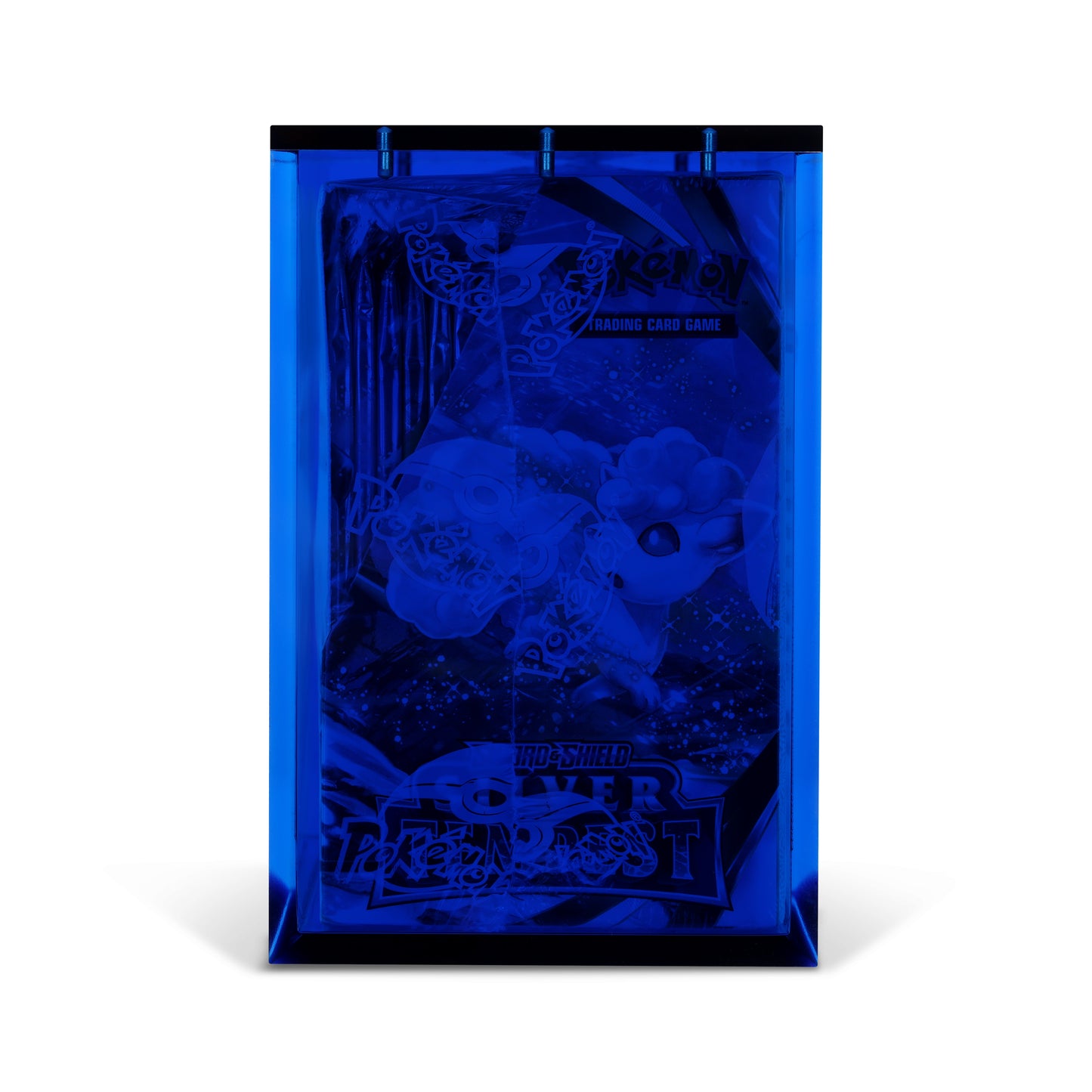 Sapphire Blue Acrylic Display Case for Pokémon Booster Boxes With Magnetic Lid