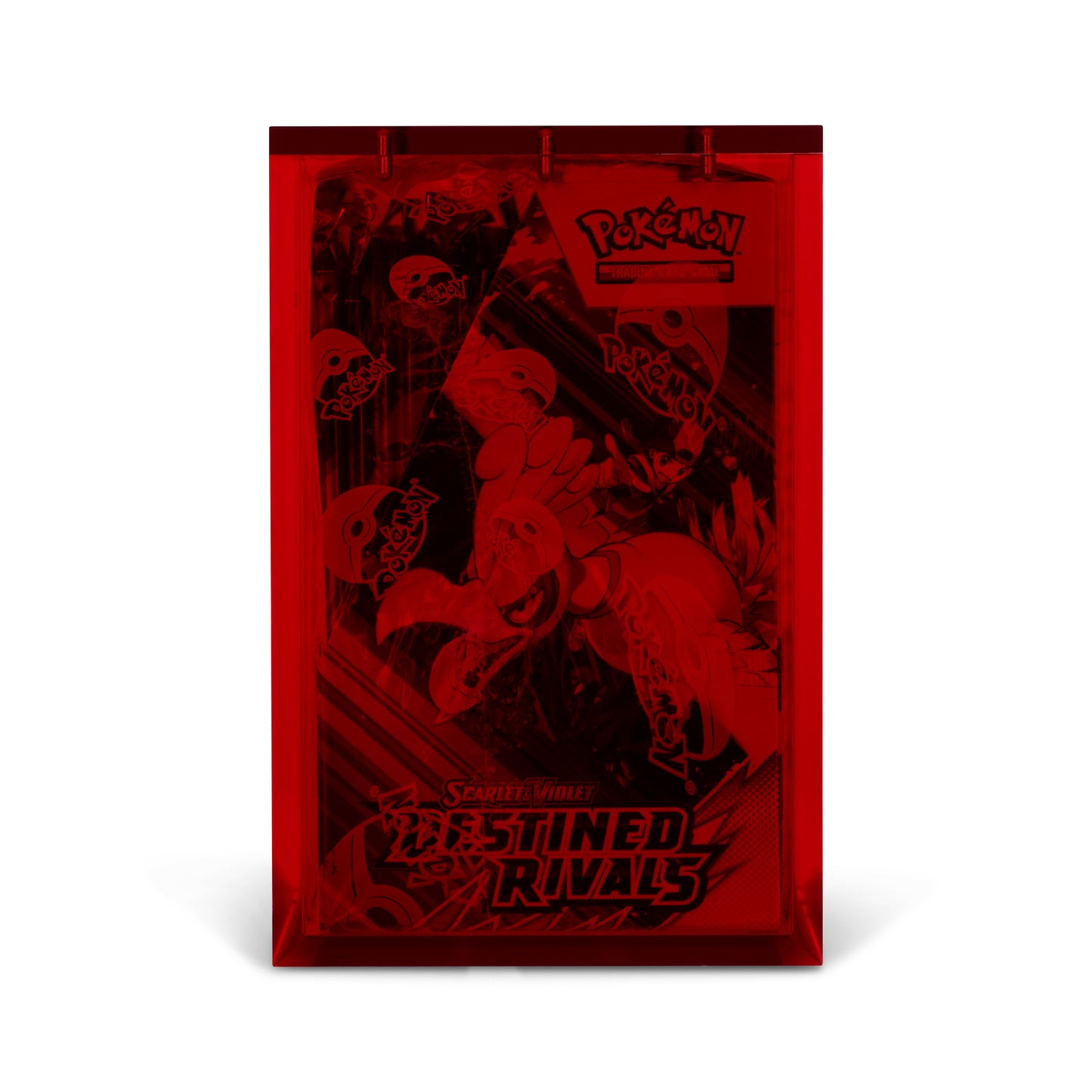 Ruby Red Acrylic Display Case for Pokémon Booster Boxes With Magnetic Lid