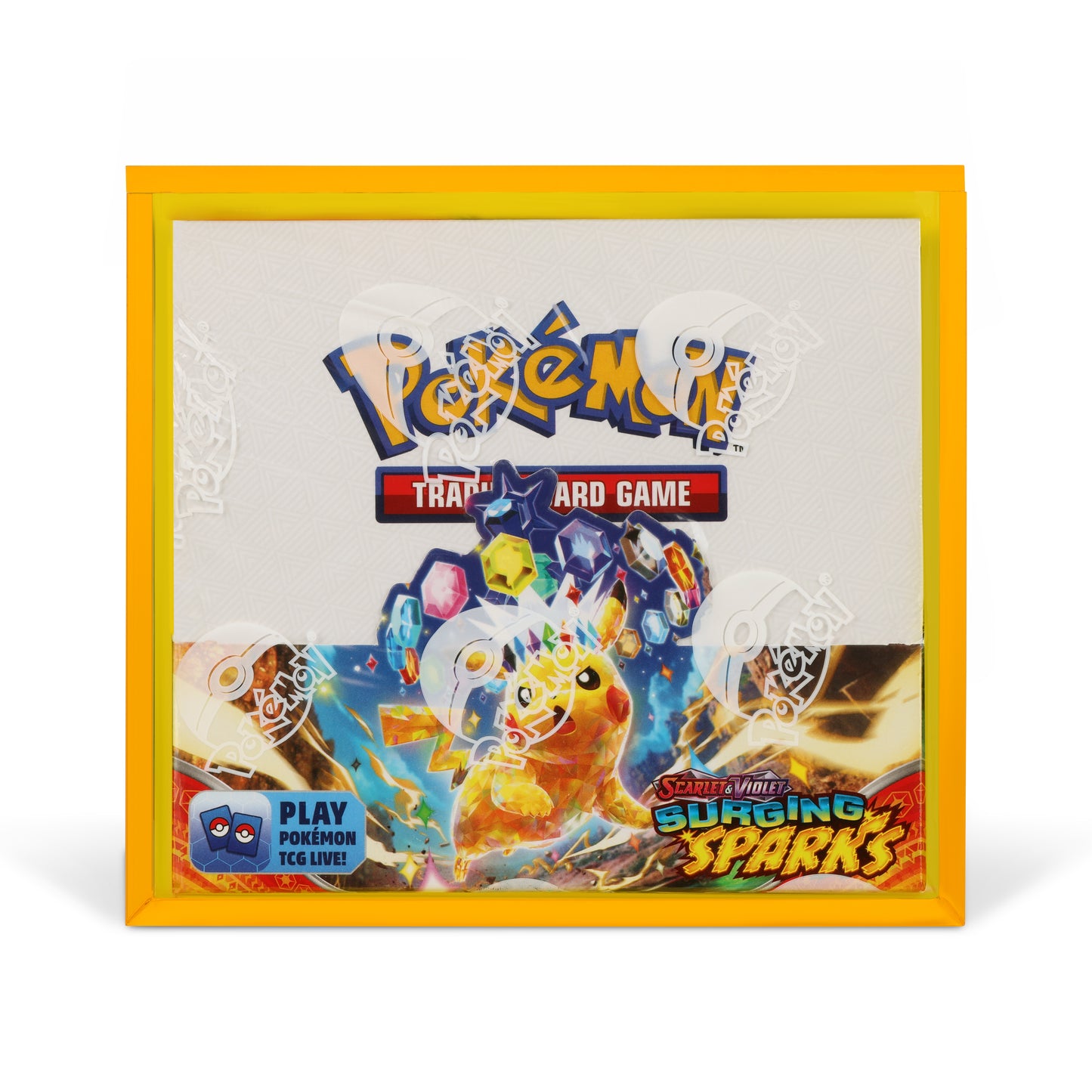 Electric Yellow Acrylic Display Case for Pokémon Booster Boxes With Magnetic Lid