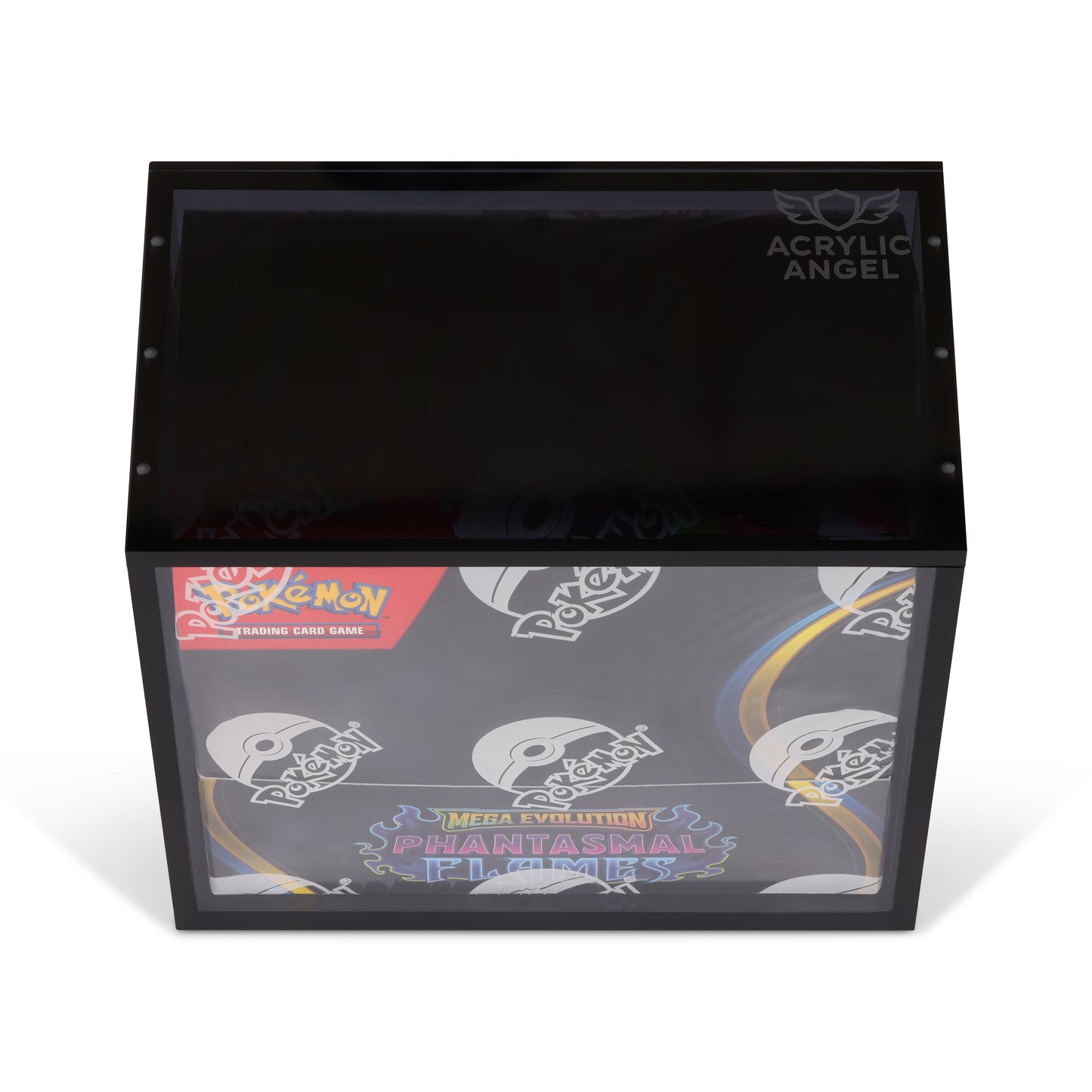 Black Acrylic Display Case for Pokémon Booster Boxes With Magnetic Lid