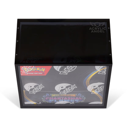 Black Acrylic Display Case for Pokémon Booster Boxes With Magnetic Lid
