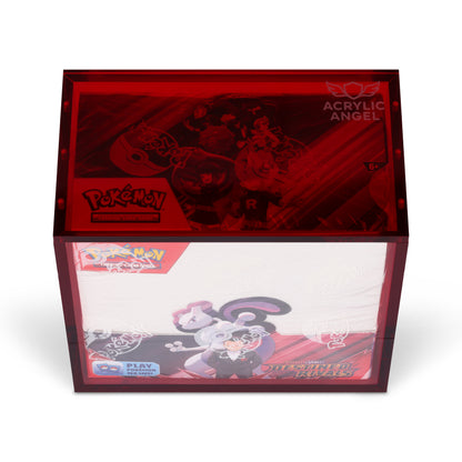 Ruby Red Acrylic Display Case for Pokémon Booster Boxes With Magnetic Lid