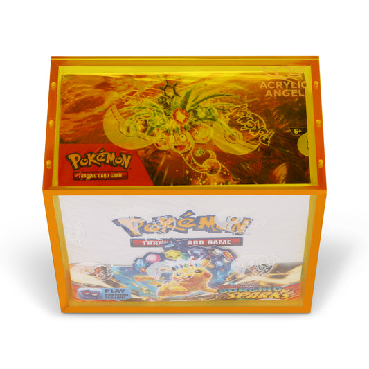 Electric Yellow Acrylic Display Case for Pokémon Booster Boxes With Magnetic Lid