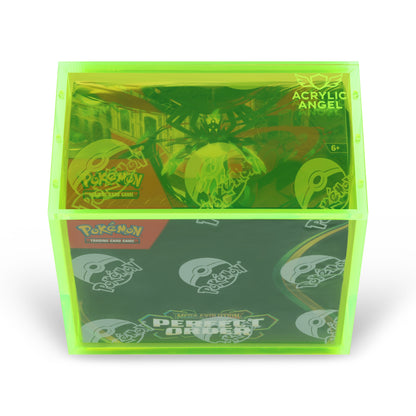 Neon Green Acrylic Display Case for Pokémon Booster Boxes With Magnetic Lid