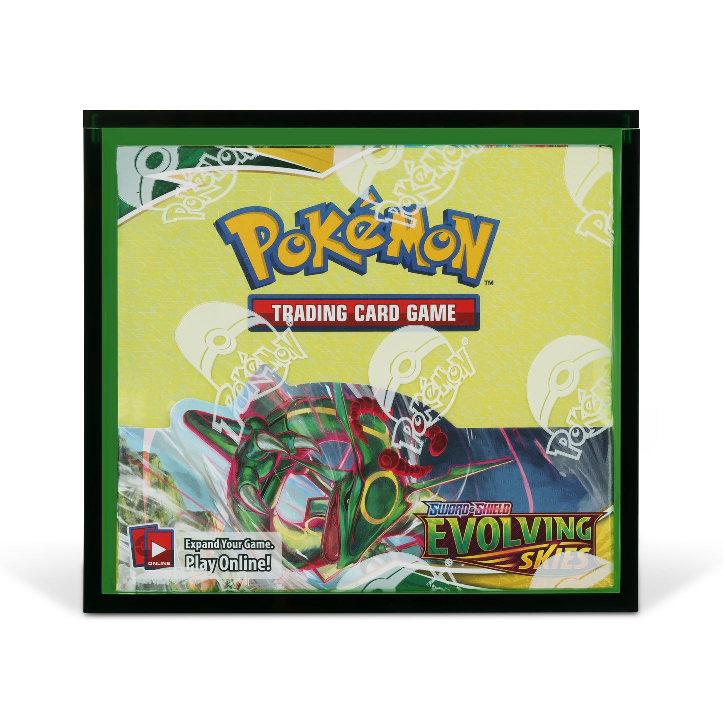 Emerald Green Acrylic Display Case for Pokémon Booster Boxes With Magnetic Lid