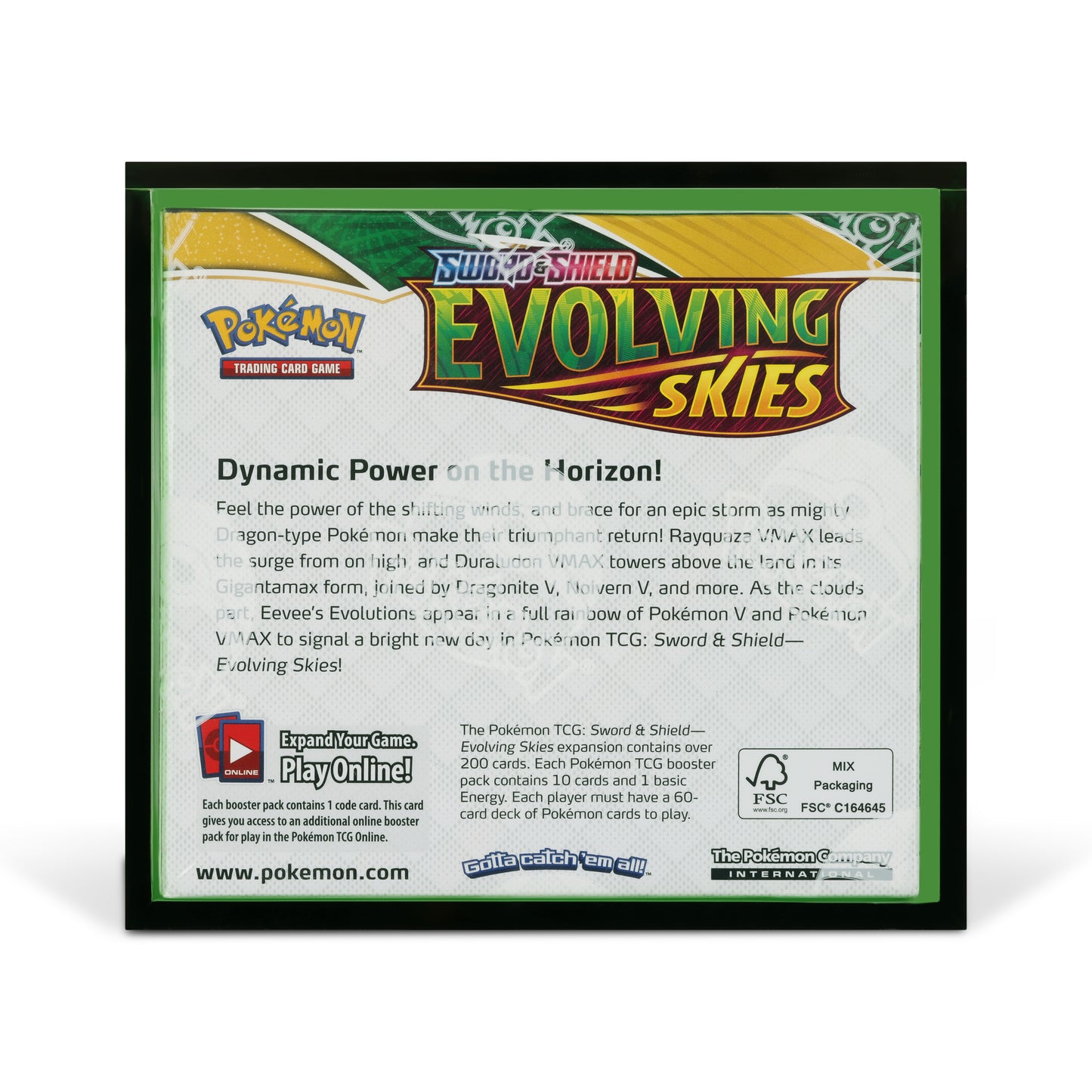 Emerald Green Acrylic Display Case for Pokémon Booster Boxes With Magnetic Lid