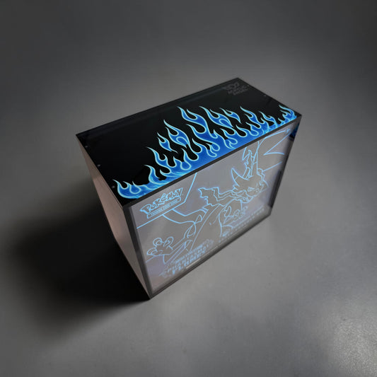Neon Blue Flames Limited Edition Acrylic ETB Case