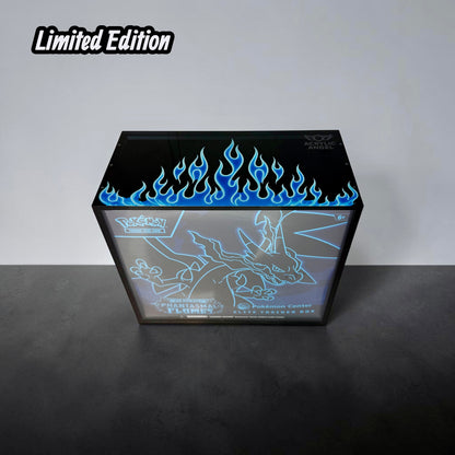 Neon Blue Flames Limited Edition Acrylic ETB Case