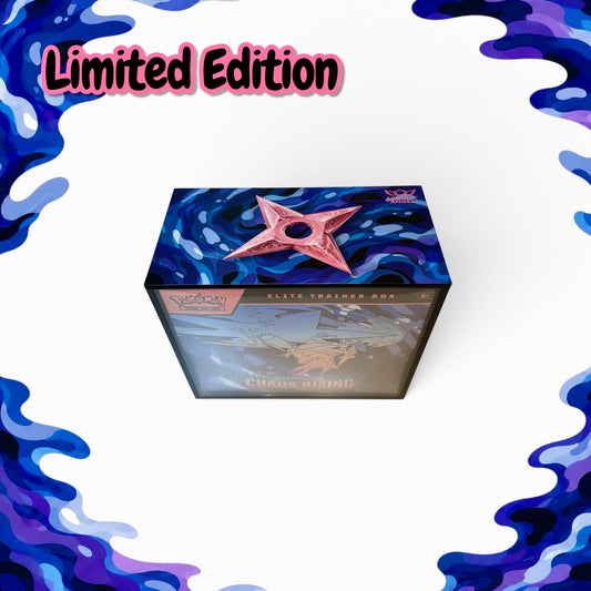 Limited Edition "Pink Ninja Star" Black ETB Acrylic Case With Magnetic Lid