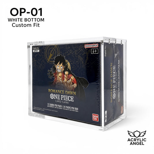 One Piece OP-01 White Bottom Booster Box Acrylic Case With Magnetic Lid