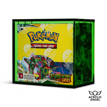 Emerald Green Acrylic Display Case for Pokémon Booster Boxes With Magnetic Lid