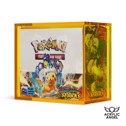 Electric Yellow Acrylic Display Case for Pokémon Booster Boxes With Magnetic Lid