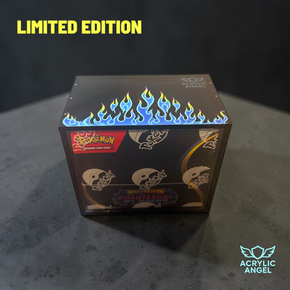 Neon Blue Flames Limited Edition Booster Box Acrylic Case