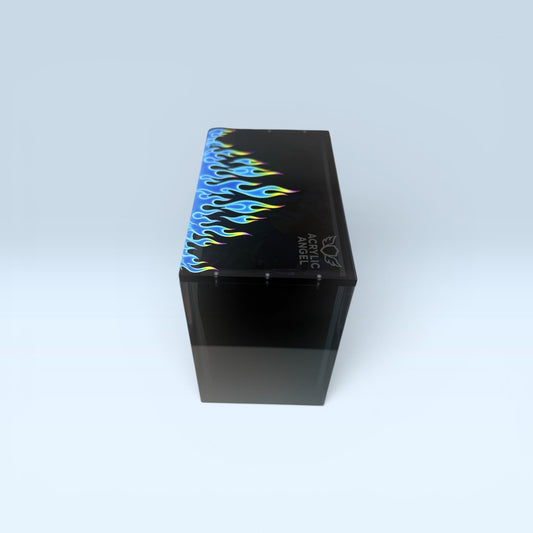 Neon Blue Flames Limited Edition Booster Box Acrylic Case