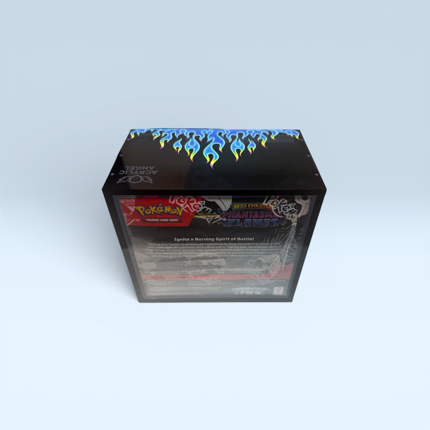 Neon Blue Flames Limited Edition Booster Box Acrylic Case