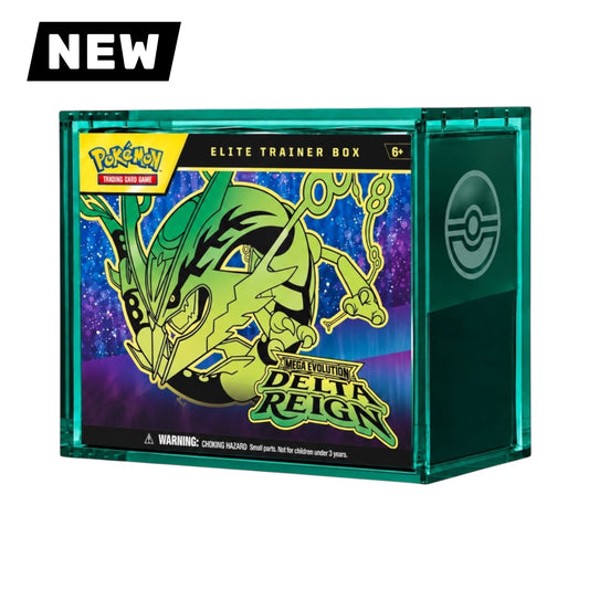 Deep Jade Acrylic Display Case for Pokémon Elite Trainer Boxes With Magnetic Lid