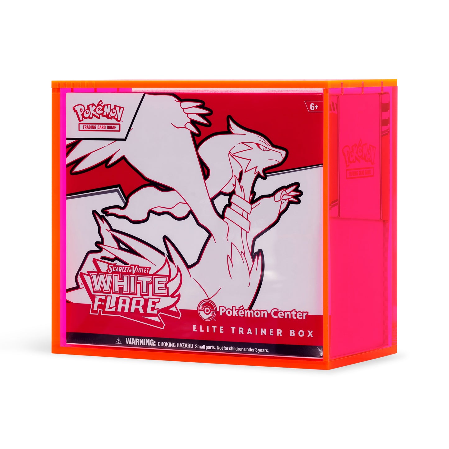 Neon Pink Colored Acrylic ETB Case With Magnetic Lid