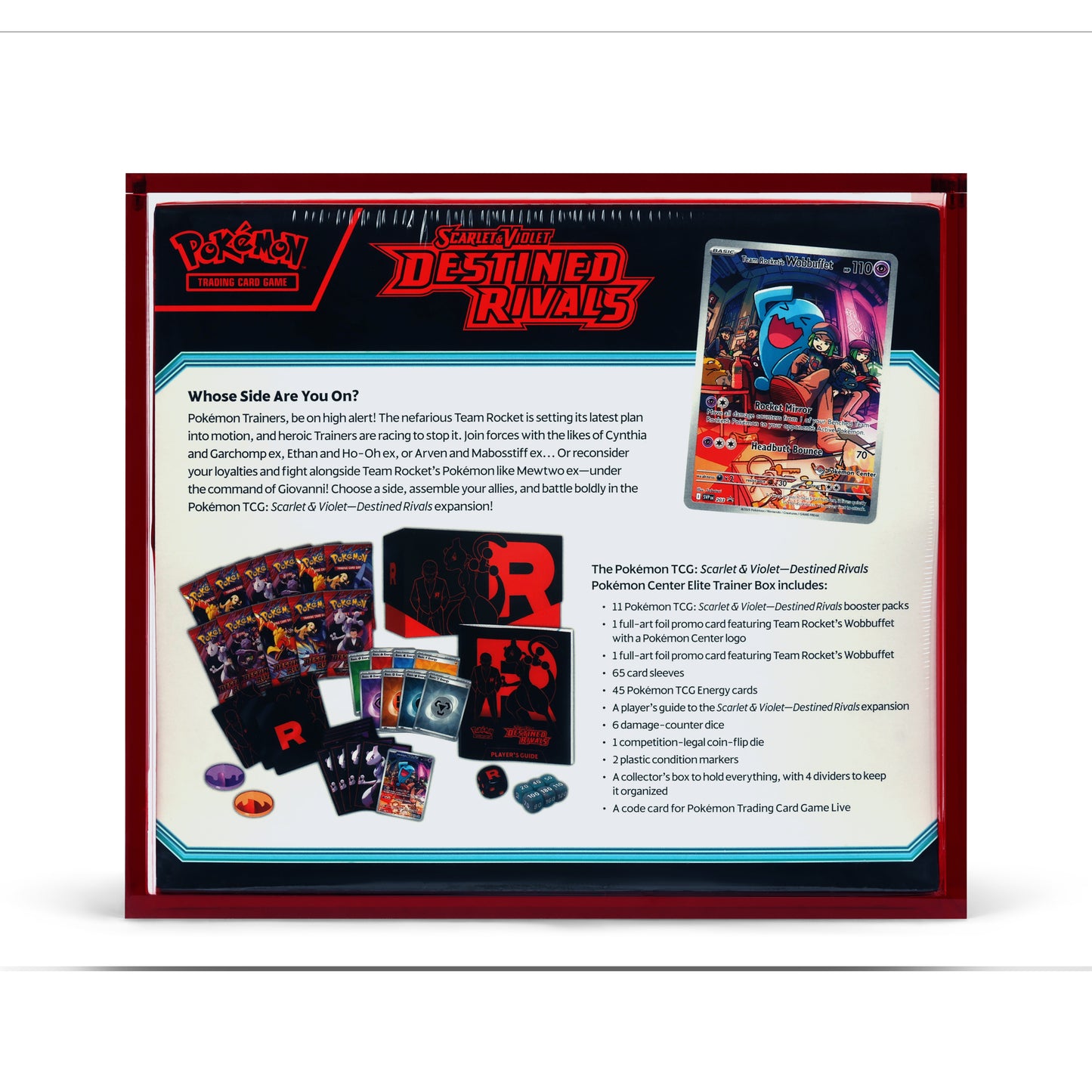 Ruby Red Acrylic ETB Case With Magnetic Lid