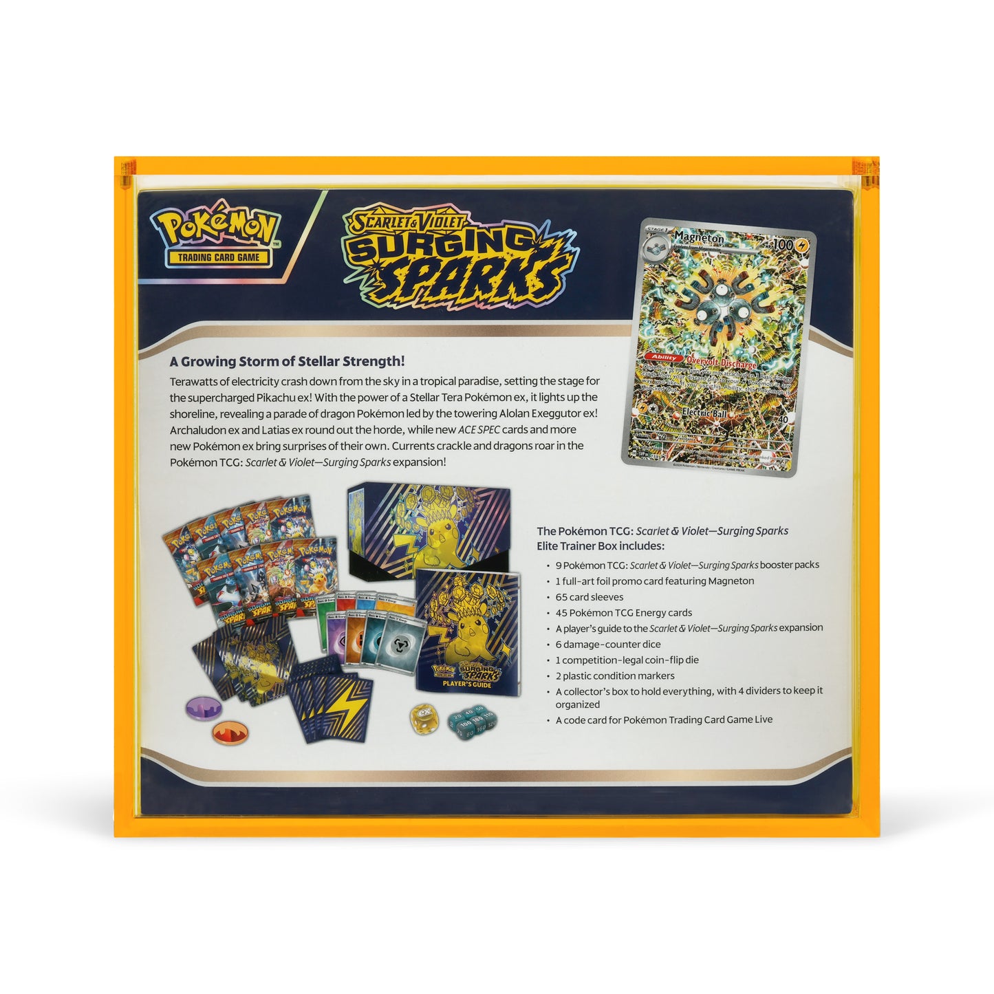 Electric Yellow Acrylic ETB Case With Magnetic Lid