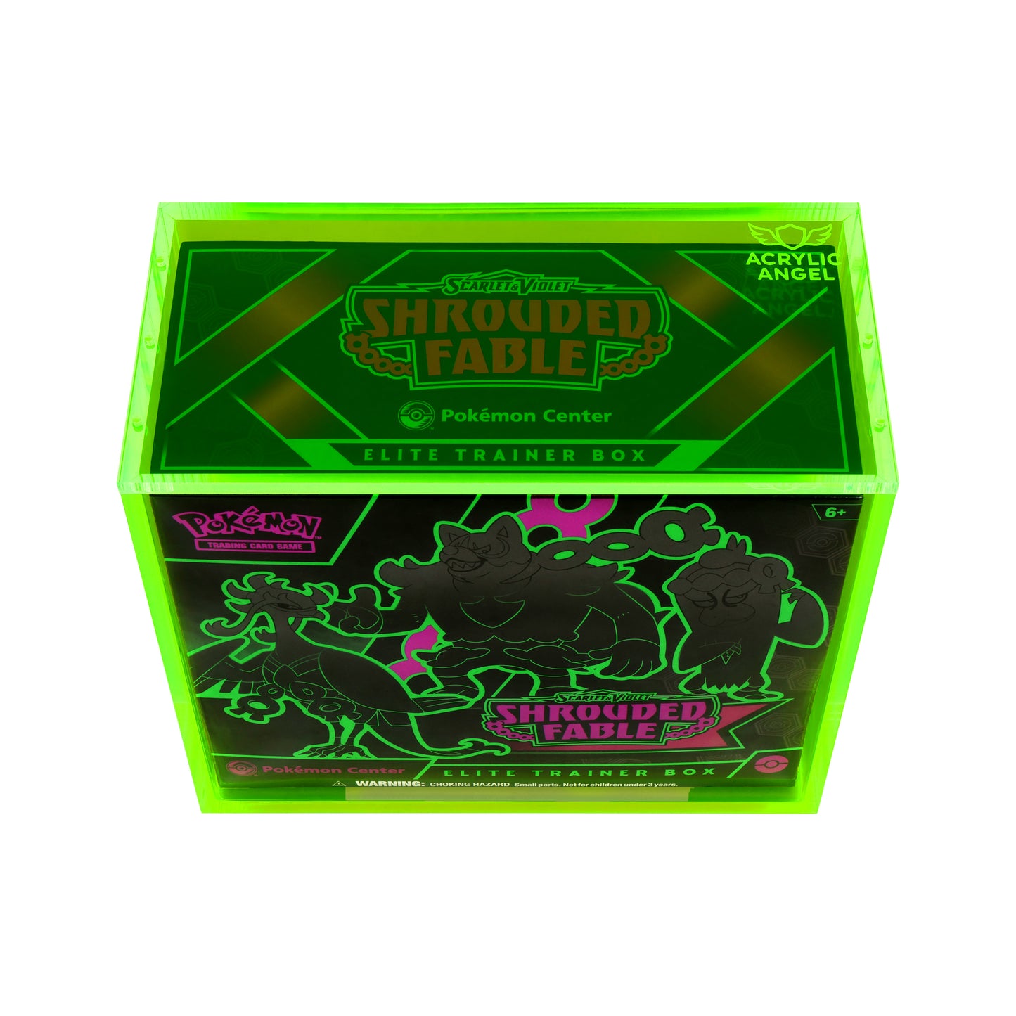 NEON Green ETB Acrylic Case With Magnetic Lid