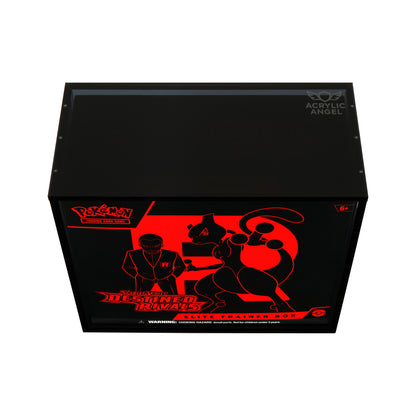 Black Acrylic Display Case for Pokémon Elite Trainer Boxes With Magnetic Lid
