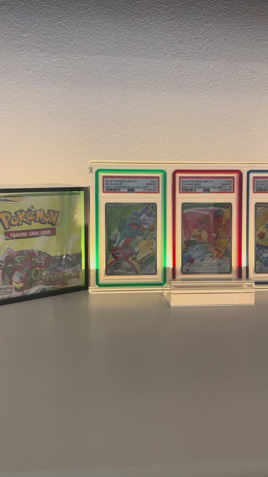 PSA/TAG/CGC Trio Slot Acrylic Display Case With Magnetic Lid– For Slabs With Guards